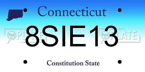 8SIE13 Connecticut License Plate