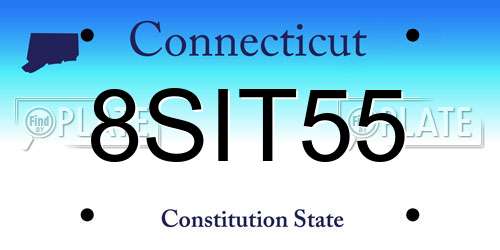 8SIT55 Connecticut License Plate