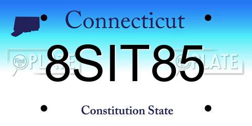 8SIT85 Connecticut License Plate