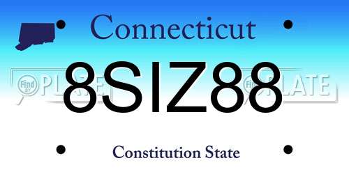 8SIZ88 Connecticut License Plate