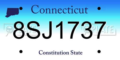 8SJ1737 Connecticut License Plate