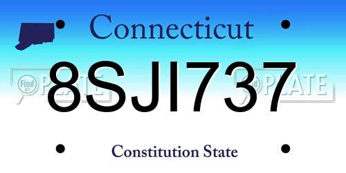 8SJI737 Connecticut License Plate