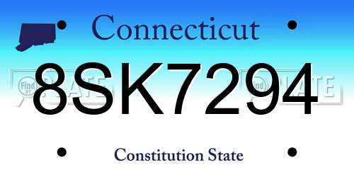 8SK7294 Connecticut License Plate