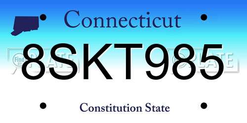 8SKT985 Connecticut License Plate