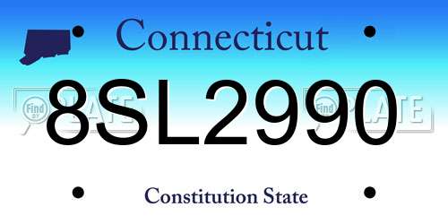 8SL2990 Connecticut License Plate