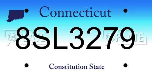 8SL3279 Connecticut License Plate