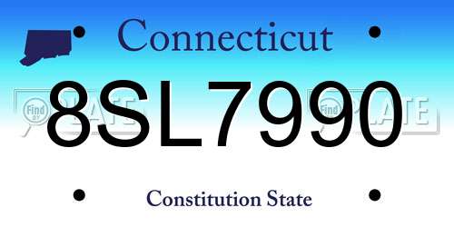 8SL7990 Connecticut License Plate