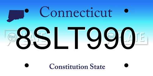 8SLT990 Connecticut License Plate