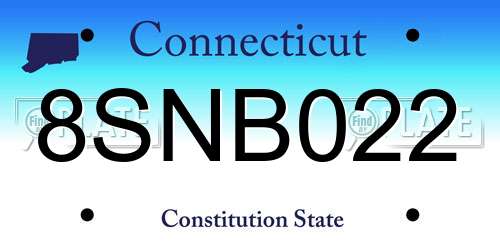 8SNB022 Connecticut License Plate