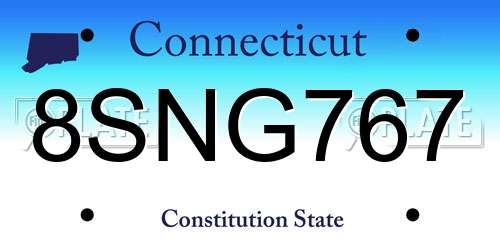 8SNG767 Connecticut License Plate