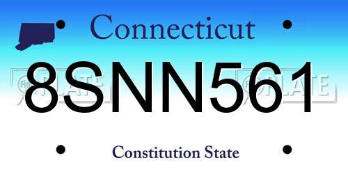 8SNN561 Connecticut License Plate