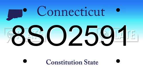 8SO2591 Connecticut License Plate