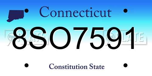 8SO7591 Connecticut License Plate