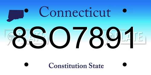 8SO7891 Connecticut License Plate