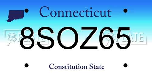 8SOZ65 Connecticut License Plate