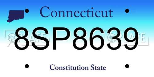 8SP8639 Connecticut License Plate
