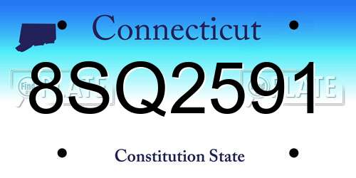 8SQ2591 Connecticut License Plate