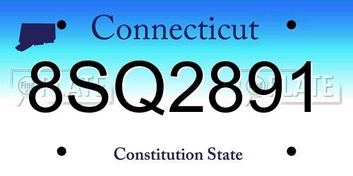 8SQ2891 Connecticut License Plate