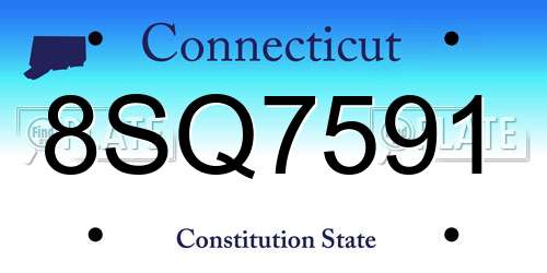 8SQ7591 Connecticut License Plate