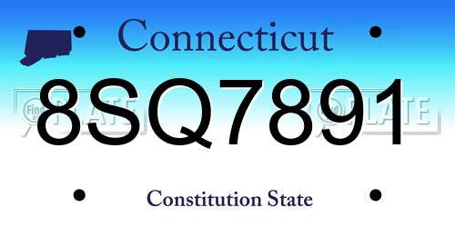 8SQ7891 Connecticut License Plate