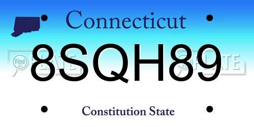 8SQH89 Connecticut License Plate