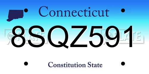 8SQZ591 Connecticut License Plate