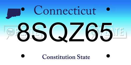 8SQZ65 Connecticut License Plate