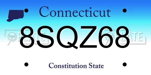 8SQZ68 Connecticut License Plate