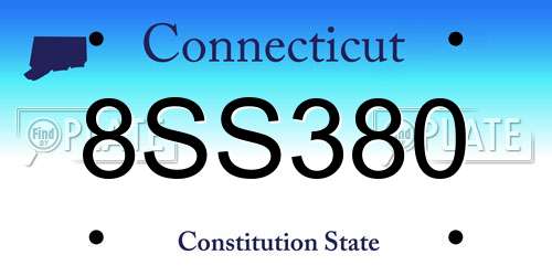 8SS380 Connecticut License Plate