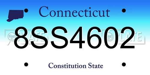 8SS4602 Connecticut License Plate