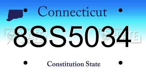 8SS5034 Connecticut License Plate
