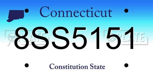 8SS5151 Connecticut License Plate
