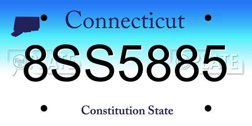 8SS5885 Connecticut License Plate