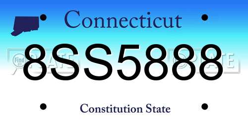 8SS5888 Connecticut License Plate