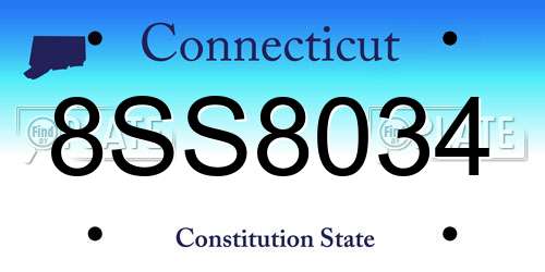 8SS8034 Connecticut License Plate