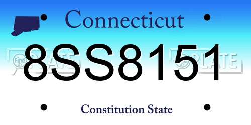 8SS8151 Connecticut License Plate