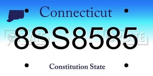 8SS8585 Connecticut License Plate