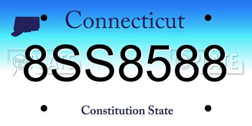 8SS8588 Connecticut License Plate