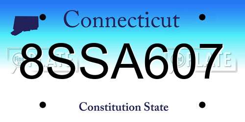 8SSA607 Connecticut License Plate