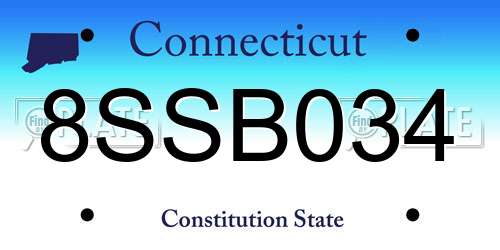 8SSB034 Connecticut License Plate