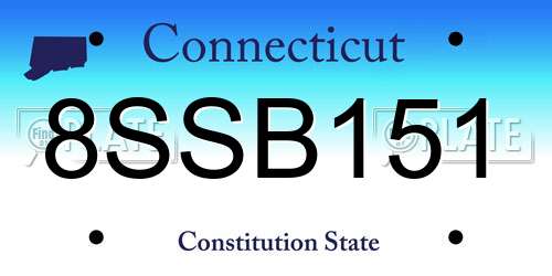 8SSB151 Connecticut License Plate