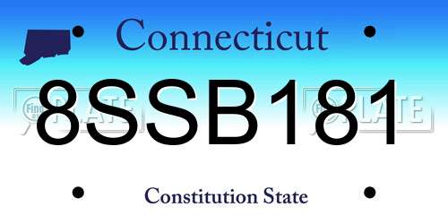 8SSB181 Connecticut License Plate
