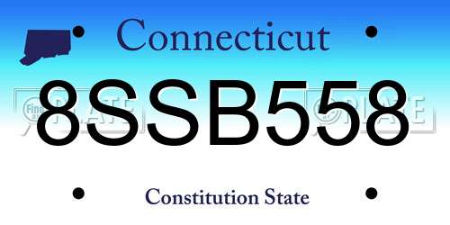 8SSB558 Connecticut License Plate