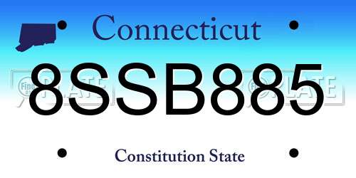 8SSB885 Connecticut License Plate