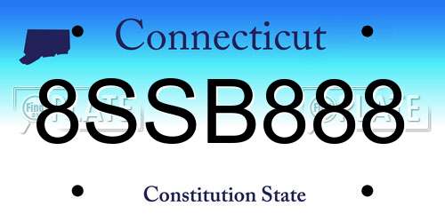 8SSB888 Connecticut License Plate