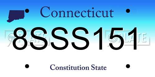 8SSS151 Connecticut License Plate