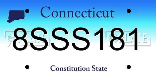 8SSS181 Connecticut License Plate