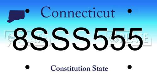8SSS555 Connecticut License Plate