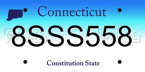 8SSS558 Connecticut License Plate