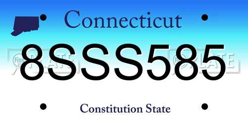 8SSS585 Connecticut License Plate